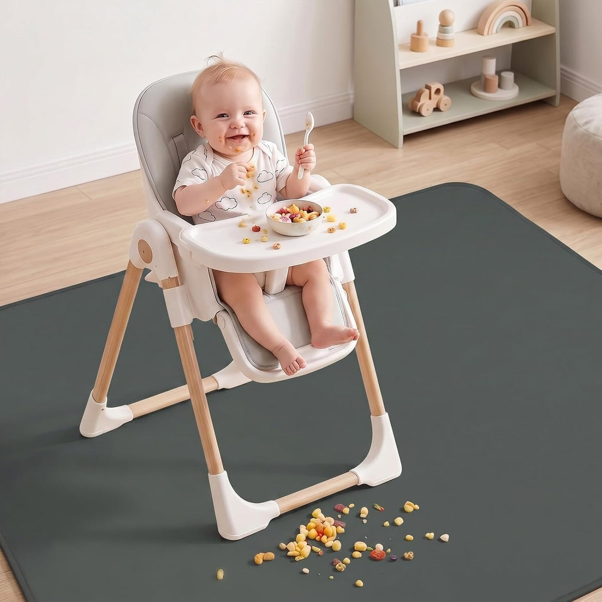 Splat Mat for Under High Chair, Waterproof & Mess-Proof Floor Mat