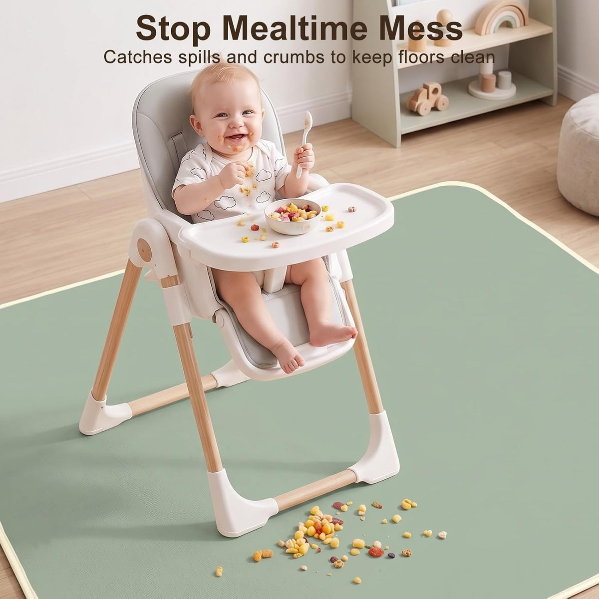 Splat Mat for Under High Chair, Waterproof & Mess-Proof Floor Mat