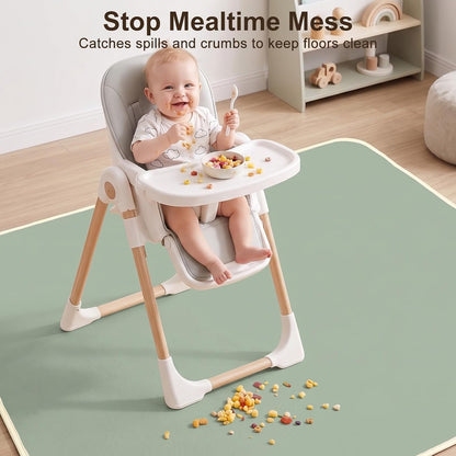 Splat Mat for Under High Chair, Waterproof & Mess-Proof Floor Mat