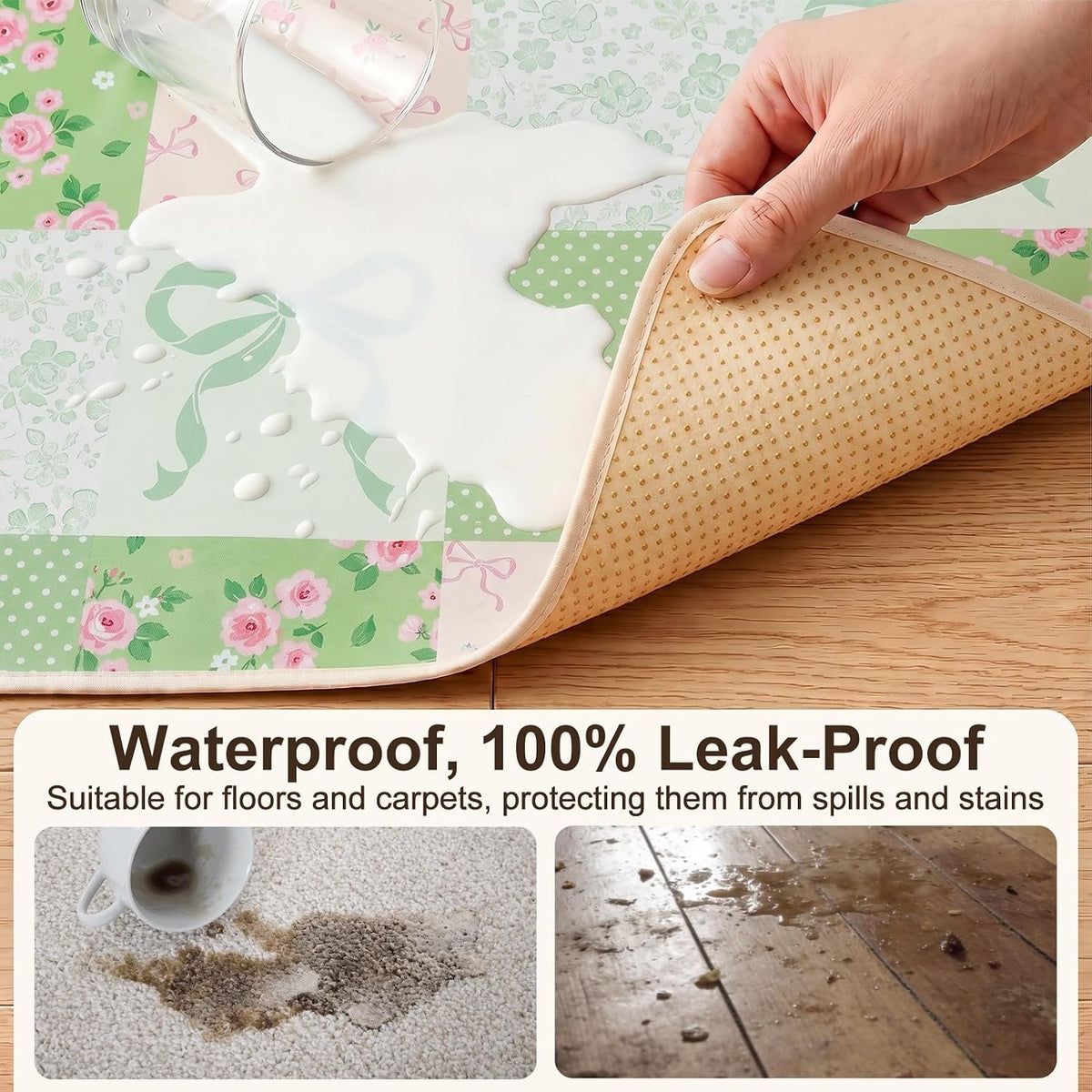 Splat Mat for Under High Chair, Waterproof & Mess-Proof Floor Mat