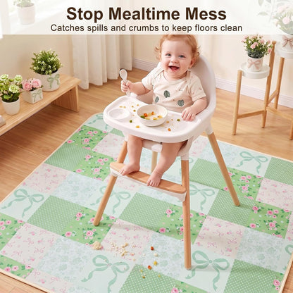Splat Mat for Under High Chair, Waterproof & Mess-Proof Floor Mat