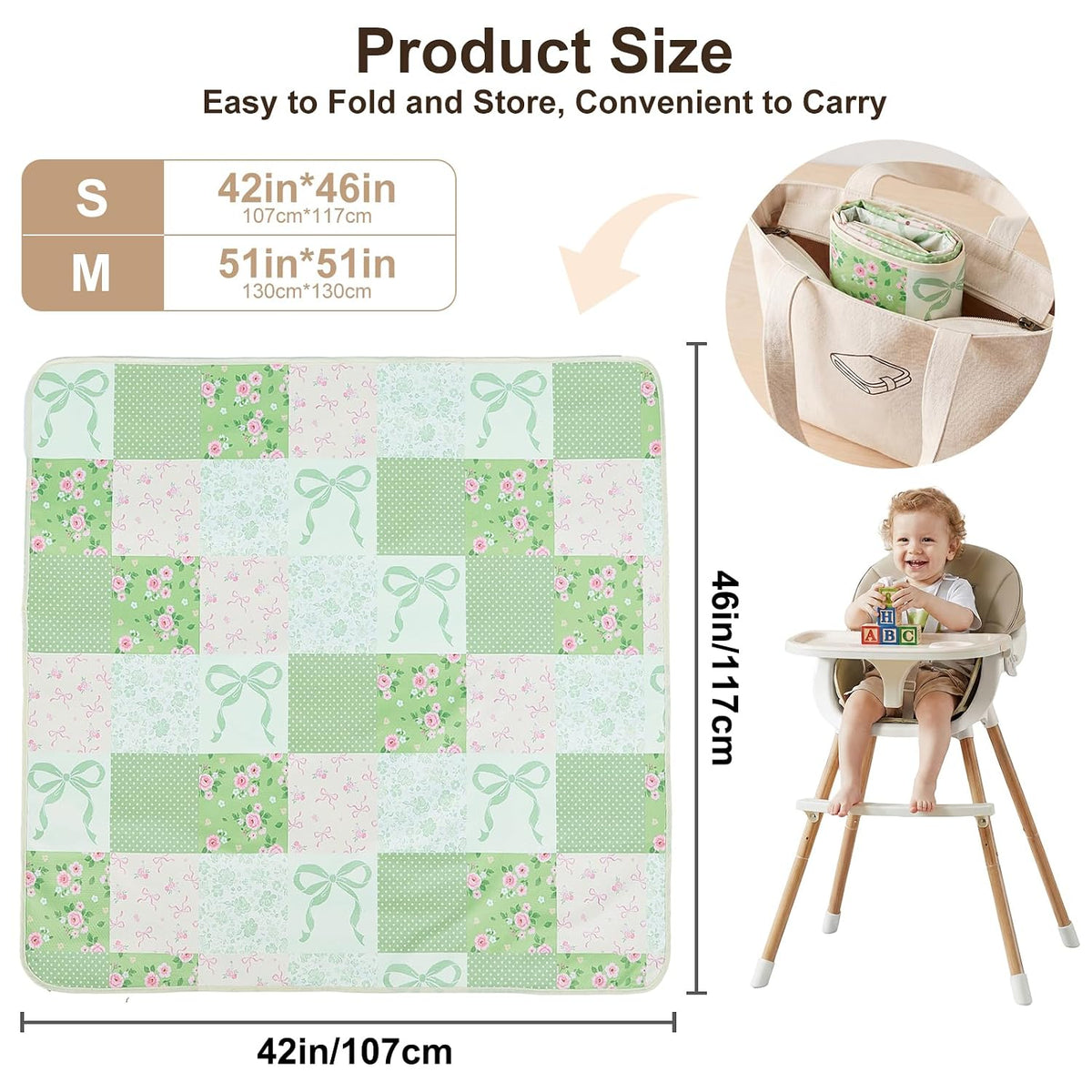Splat Mat for Under High Chair, Waterproof & Mess-Proof Floor Mat
