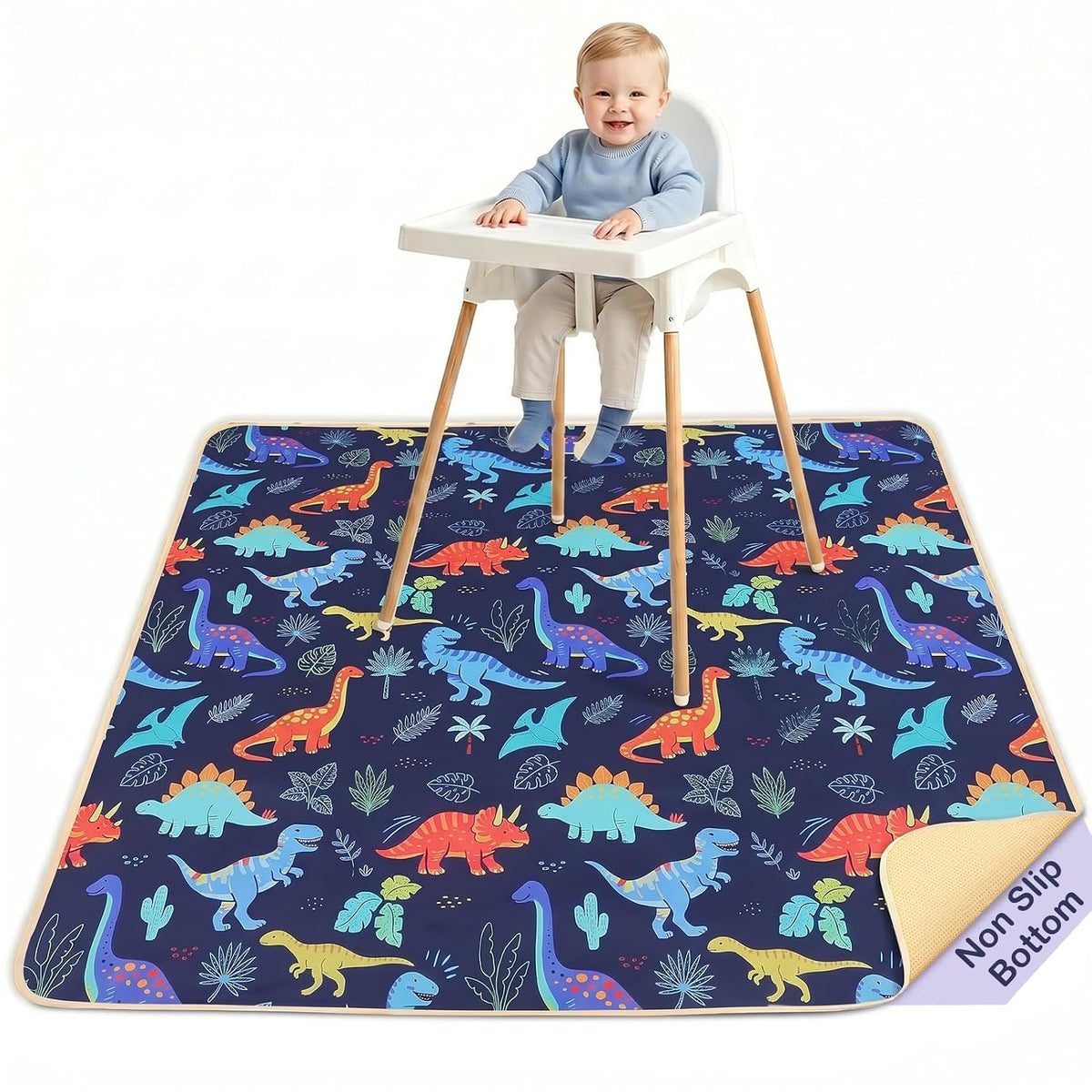 Splat Mat for Under High Chair, Waterproof & Mess-Proof Floor Mat