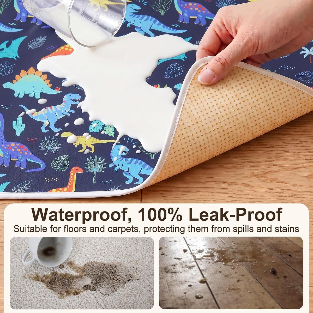 Splat Mat for Under High Chair, Waterproof & Mess-Proof Floor Mat