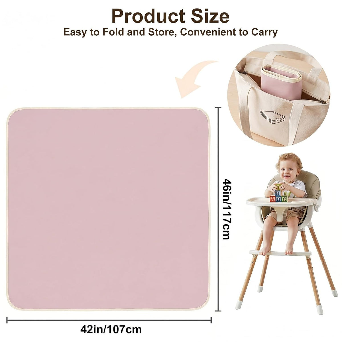 Splat Mat for Under High Chair, Waterproof & Mess-Proof Floor Mat