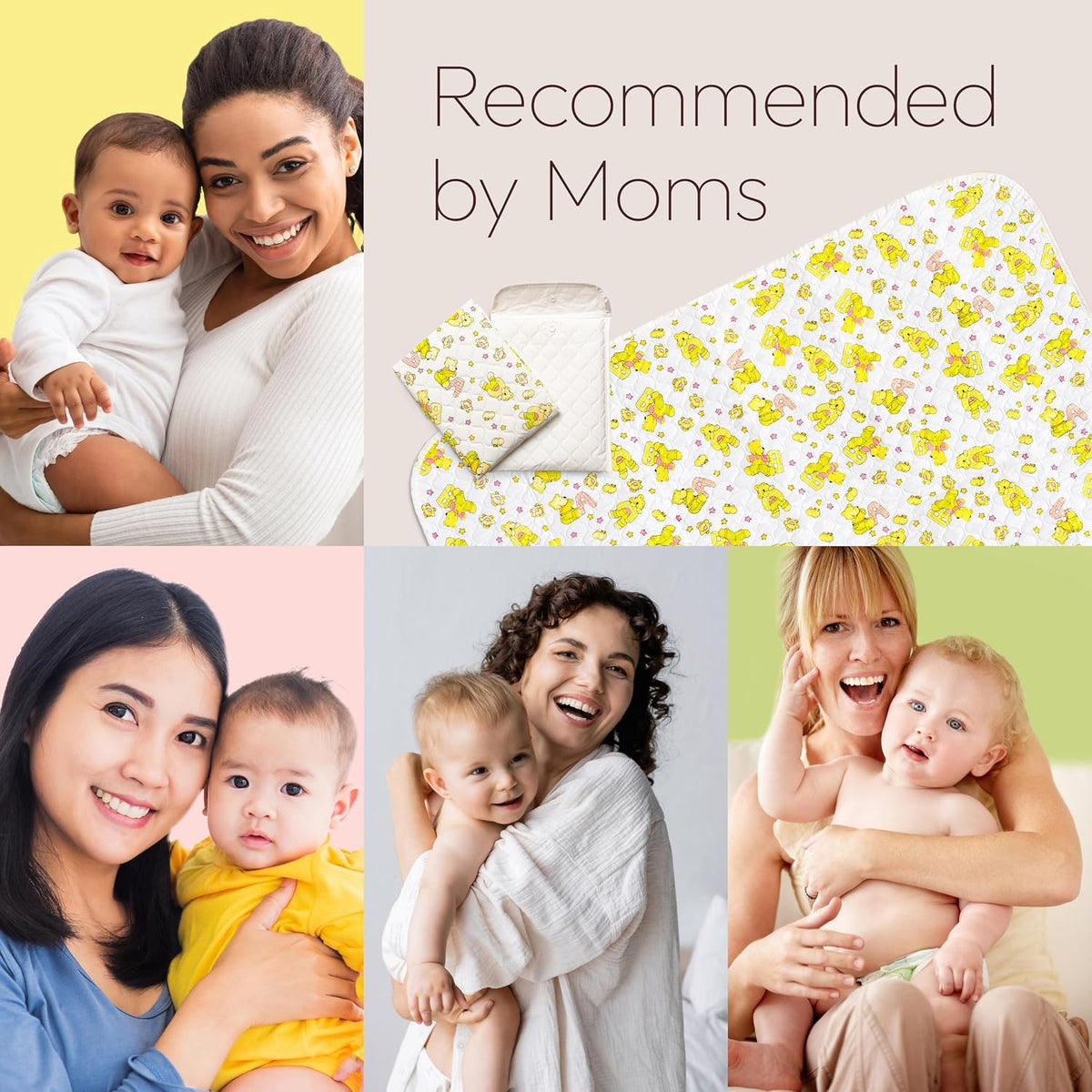 Changing Mat - Biggest Waterproof & Reusable Portable Changing Pad 25.5"x31.5" for Change Diaper in Any Places On the Go - Wipeable Compact Baby Change Cover Liner - Unisex Design for Girls & Boys