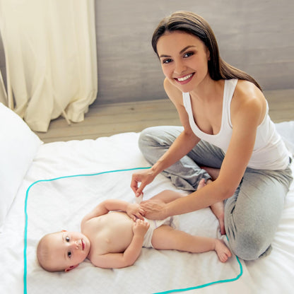 Changing Mat - Biggest Waterproof & Reusable Portable Changing Pad 25.5"x31.5" for Change Diaper in Any Places On the Go - Wipeable Compact Baby Change Cover Liner - Unisex Design for Girls & Boys