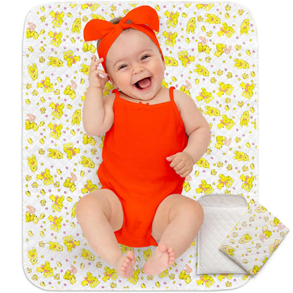Changing Mat - Biggest Waterproof & Reusable Portable Changing Pad 25.5"x31.5" for Change Diaper in Any Places On the Go - Wipeable Compact Baby Change Cover Liner - Unisex Design for Girls & Boys