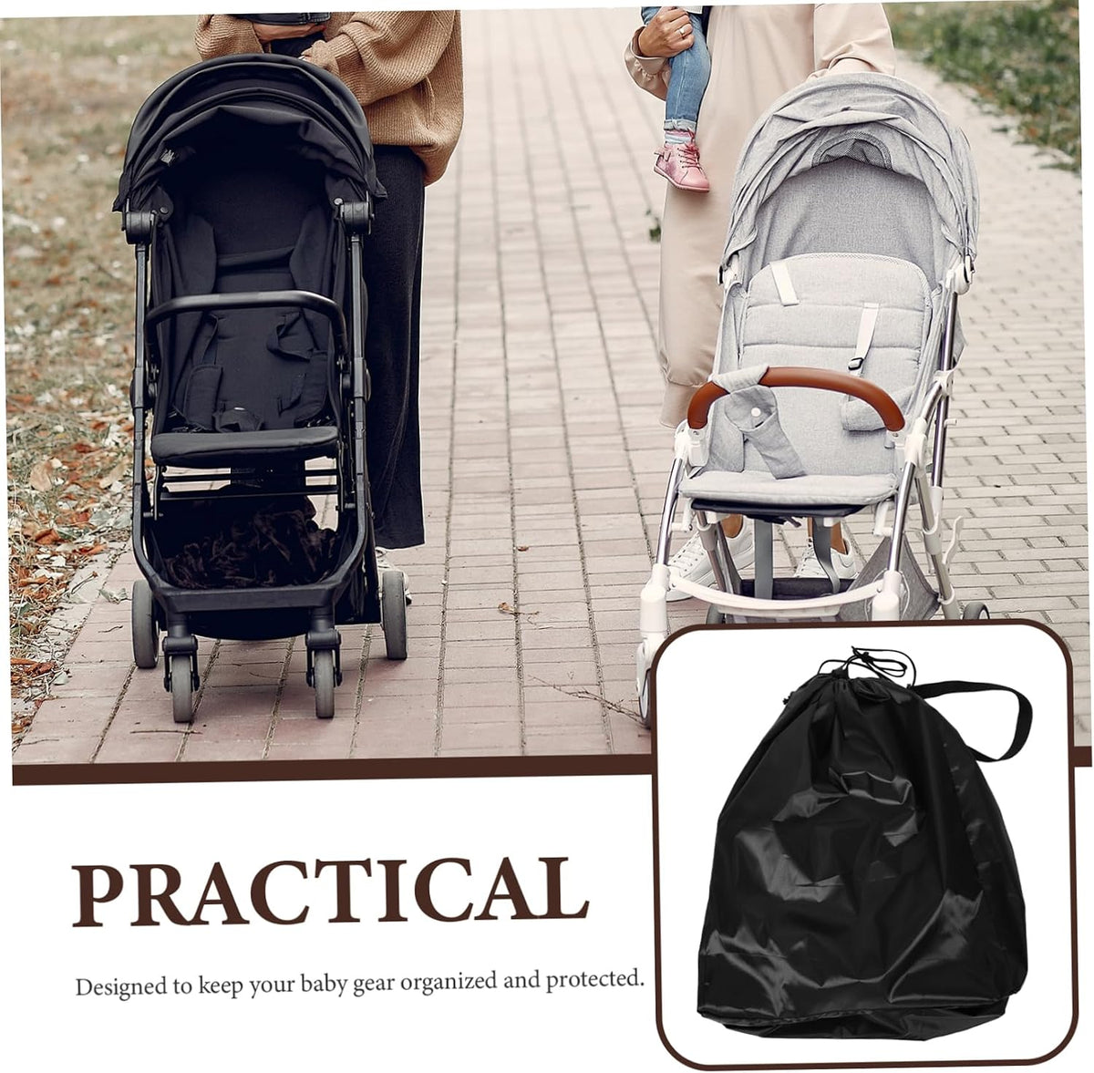 Stroller Design Organizer for Airplane Travel and Storage Large Capacity Stroller Cover Easy to Clean Bag