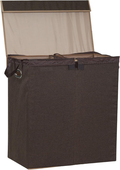 5620 Collapsible Single Laundry Hamper with Magnetic Lid - Grey