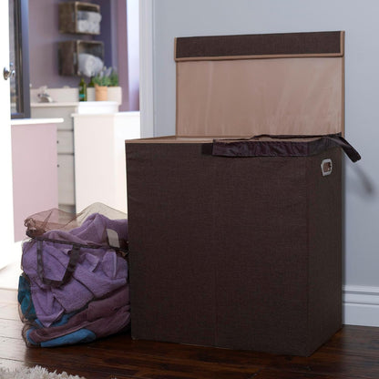 5620 Collapsible Single Laundry Hamper with Magnetic Lid - Grey