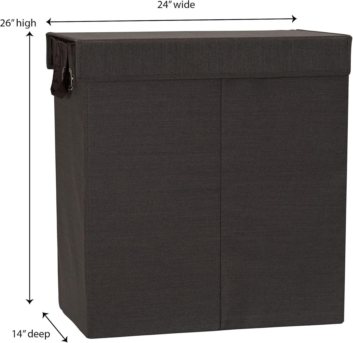 5620 Collapsible Single Laundry Hamper with Magnetic Lid - Grey