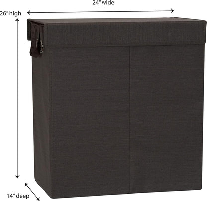 5620 Collapsible Single Laundry Hamper with Magnetic Lid - Grey