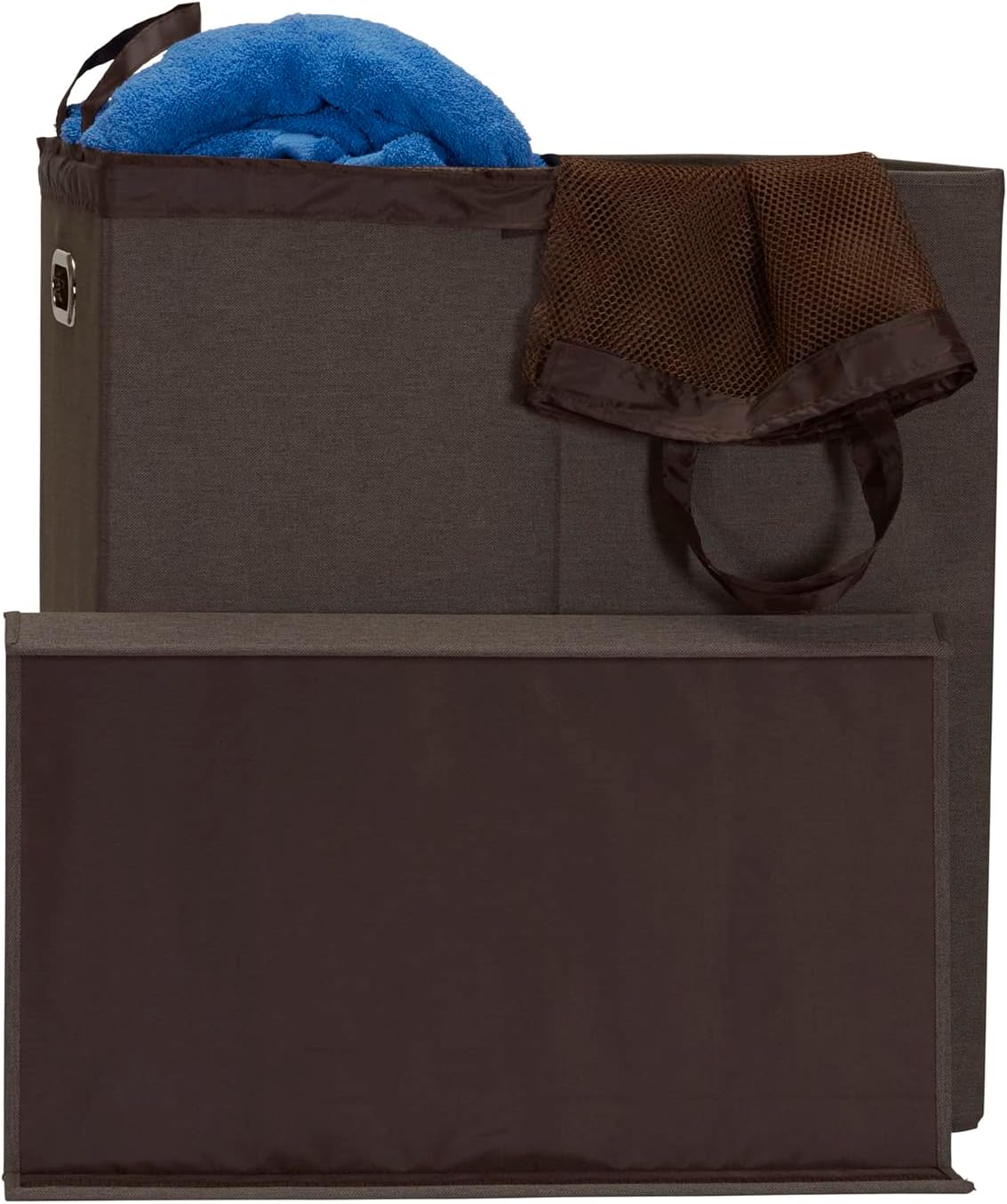 5620 Collapsible Single Laundry Hamper with Magnetic Lid - Grey