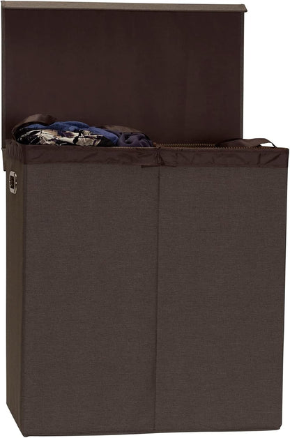 5620 Collapsible Single Laundry Hamper with Magnetic Lid - Grey
