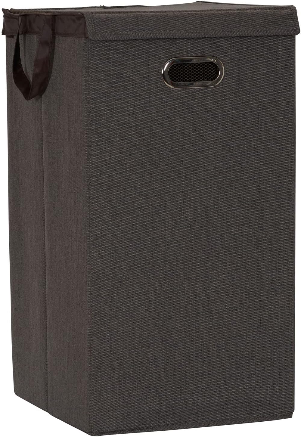 5620 Collapsible Single Laundry Hamper with Magnetic Lid - Grey