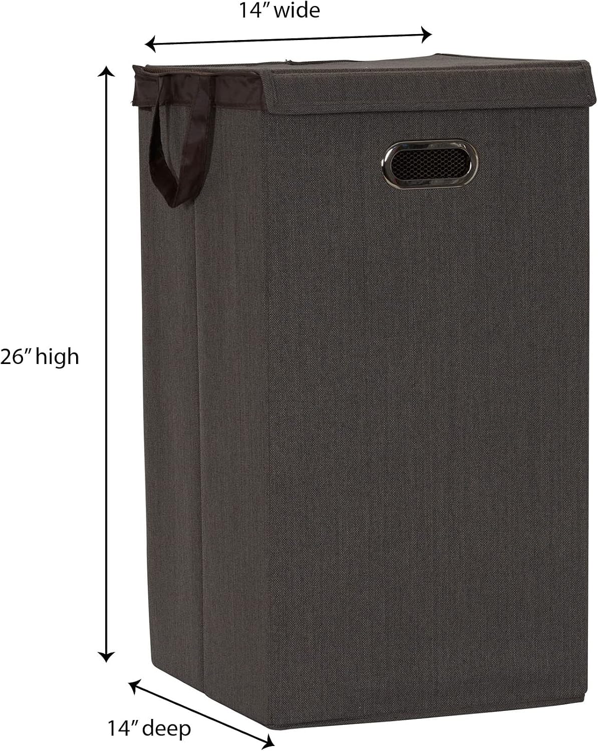5620 Collapsible Single Laundry Hamper with Magnetic Lid - Grey