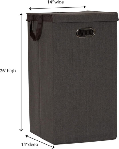 5620 Collapsible Single Laundry Hamper with Magnetic Lid - Grey