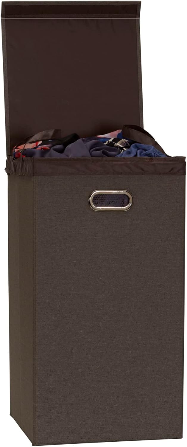 5620 Collapsible Single Laundry Hamper with Magnetic Lid - Grey