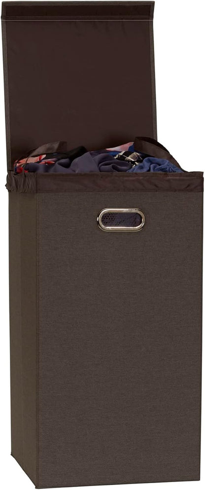 5620 Collapsible Single Laundry Hamper with Magnetic Lid - Grey