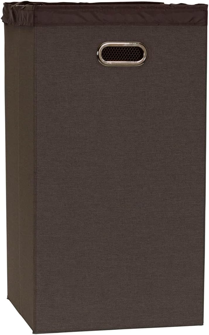 5620 Collapsible Single Laundry Hamper with Magnetic Lid - Grey