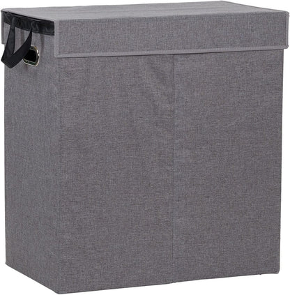 5620 Collapsible Single Laundry Hamper with Magnetic Lid - Grey