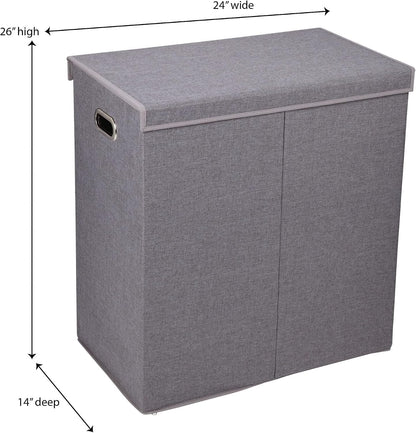 5620 Collapsible Single Laundry Hamper with Magnetic Lid - Grey