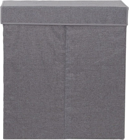 5620 Collapsible Single Laundry Hamper with Magnetic Lid - Grey