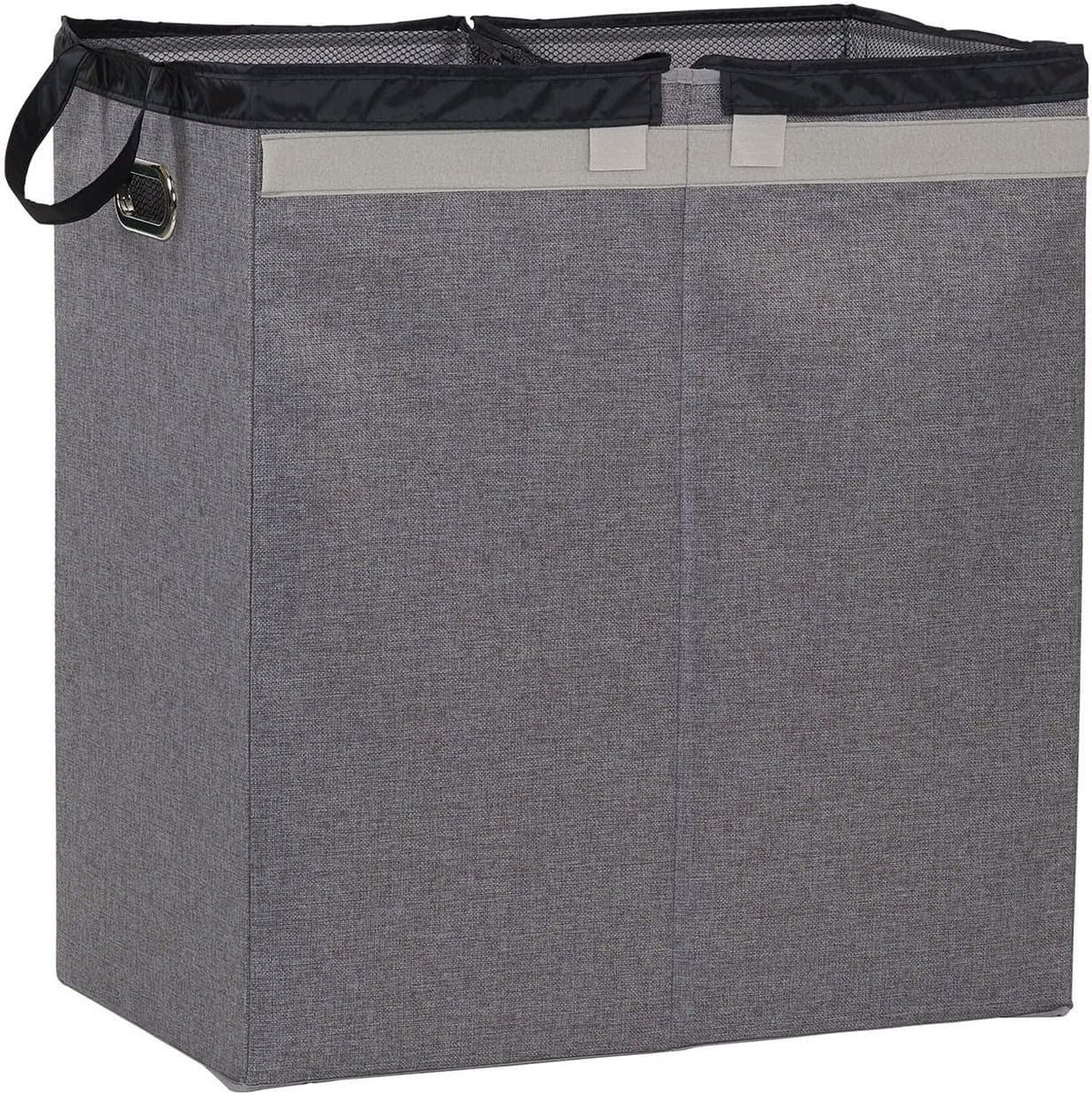 5620 Collapsible Single Laundry Hamper with Magnetic Lid - Grey
