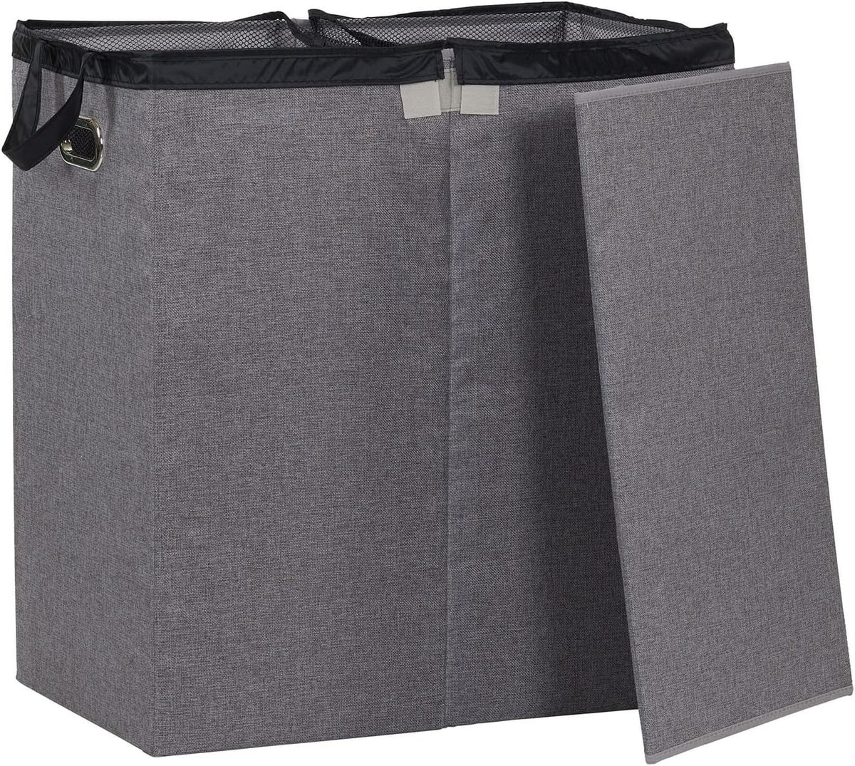 5620 Collapsible Single Laundry Hamper with Magnetic Lid - Grey