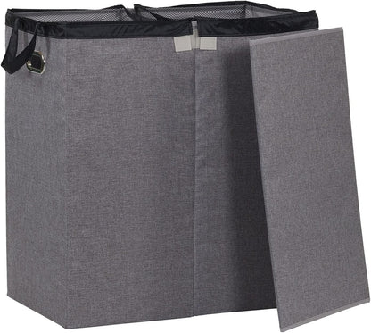 5620 Collapsible Single Laundry Hamper with Magnetic Lid - Grey