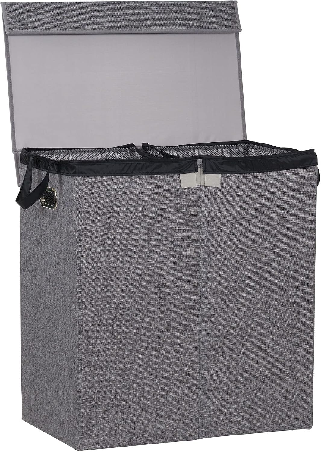 5620 Collapsible Single Laundry Hamper with Magnetic Lid - Grey