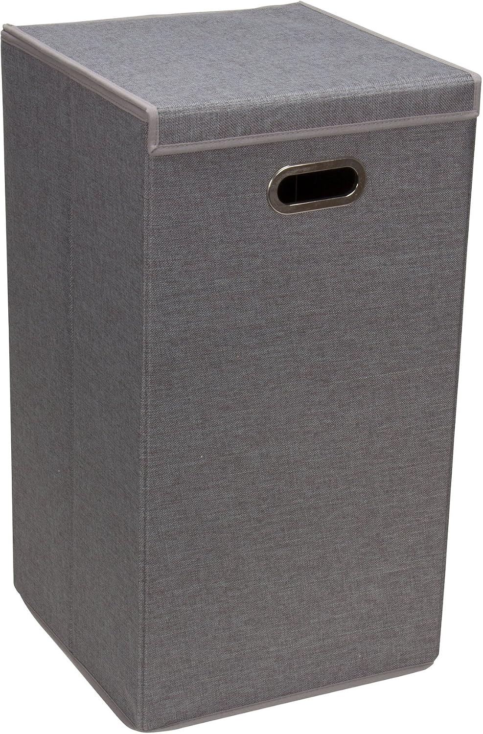5620 Collapsible Single Laundry Hamper with Magnetic Lid - Grey