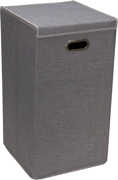 5620 Collapsible Single Laundry Hamper with Magnetic Lid - Grey