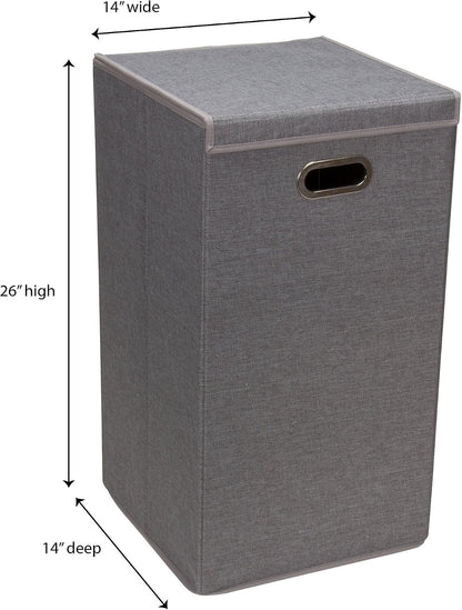 5620 Collapsible Single Laundry Hamper with Magnetic Lid - Grey