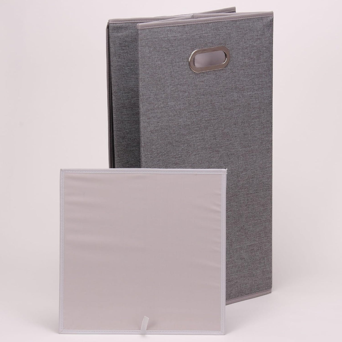 5620 Collapsible Single Laundry Hamper with Magnetic Lid - Grey