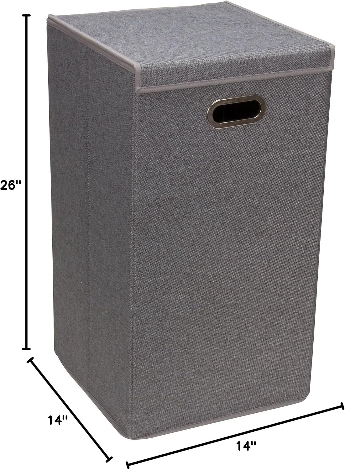 5620 Collapsible Single Laundry Hamper with Magnetic Lid - Grey