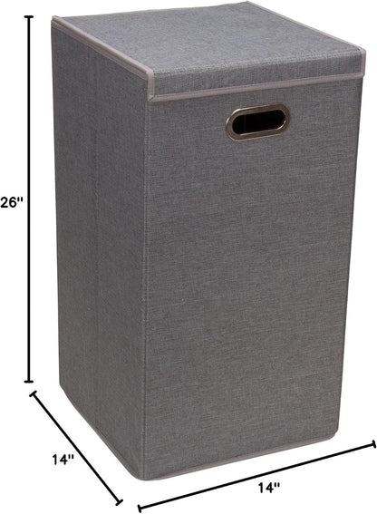 5620 Collapsible Single Laundry Hamper with Magnetic Lid - Grey