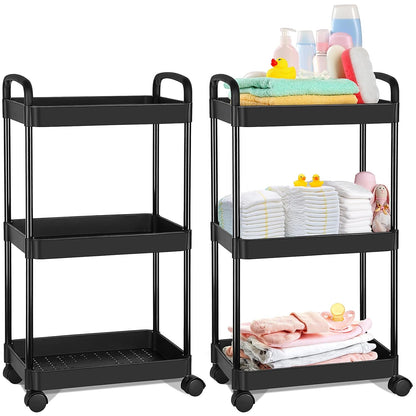 Barydat Baby Diaper Caddy Cart, 4-Tier Rolling Cart for Essentials