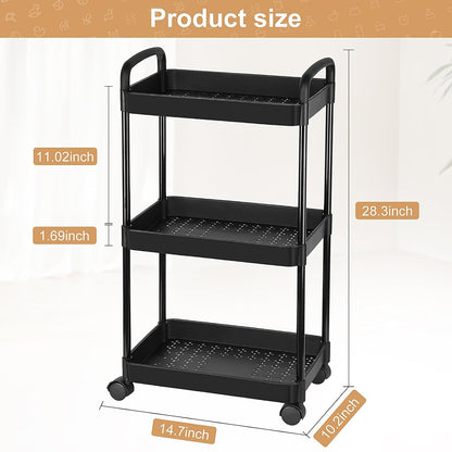 Barydat Baby Diaper Caddy Cart, 4-Tier Rolling Cart for Essentials