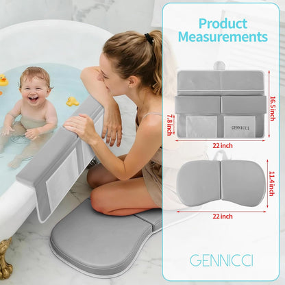 Bath Kneeler and Elbow Kneeling Rest Pad for Baby Bathing Parents,Faucet Cover Baby Bathtub Silicone Whale for Kids,39 x 16 Inch Extra Long Bathtub Mats