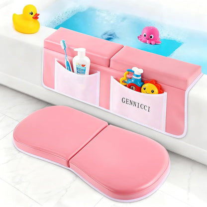 Bath Kneeler and Elbow Kneeling Rest Pad for Baby Bathing Parents,Faucet Cover Baby Bathtub Silicone Whale for Kids,39 x 16 Inch Extra Long Bathtub Mats