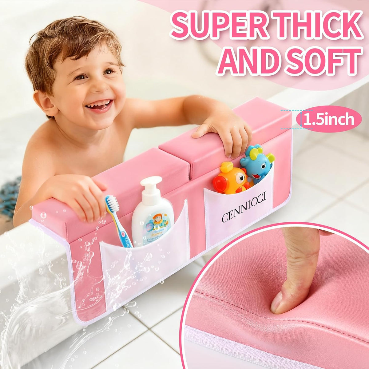 Bath Kneeler and Elbow Kneeling Rest Pad for Baby Bathing Parents,Faucet Cover Baby Bathtub Silicone Whale for Kids,39 x 16 Inch Extra Long Bathtub Mats