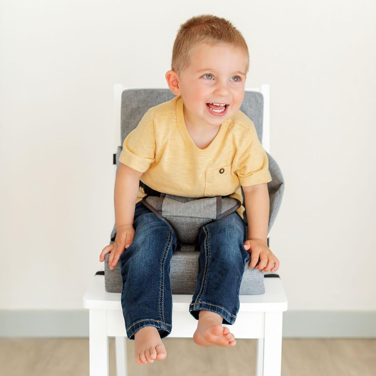 Toddler Booster Seat for Dining Table: Booster Seat for Kitchen Chair Grey