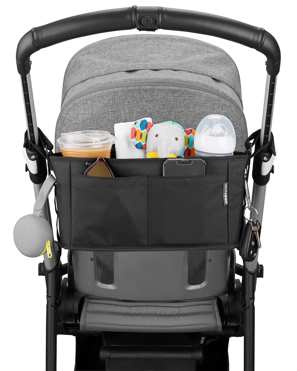 Ultimate Stroller Organizer Universal Fit with Adjustable Straps, Magnetic Flaps and Convertible Design that fits 40 oz. Tumblers, Oat