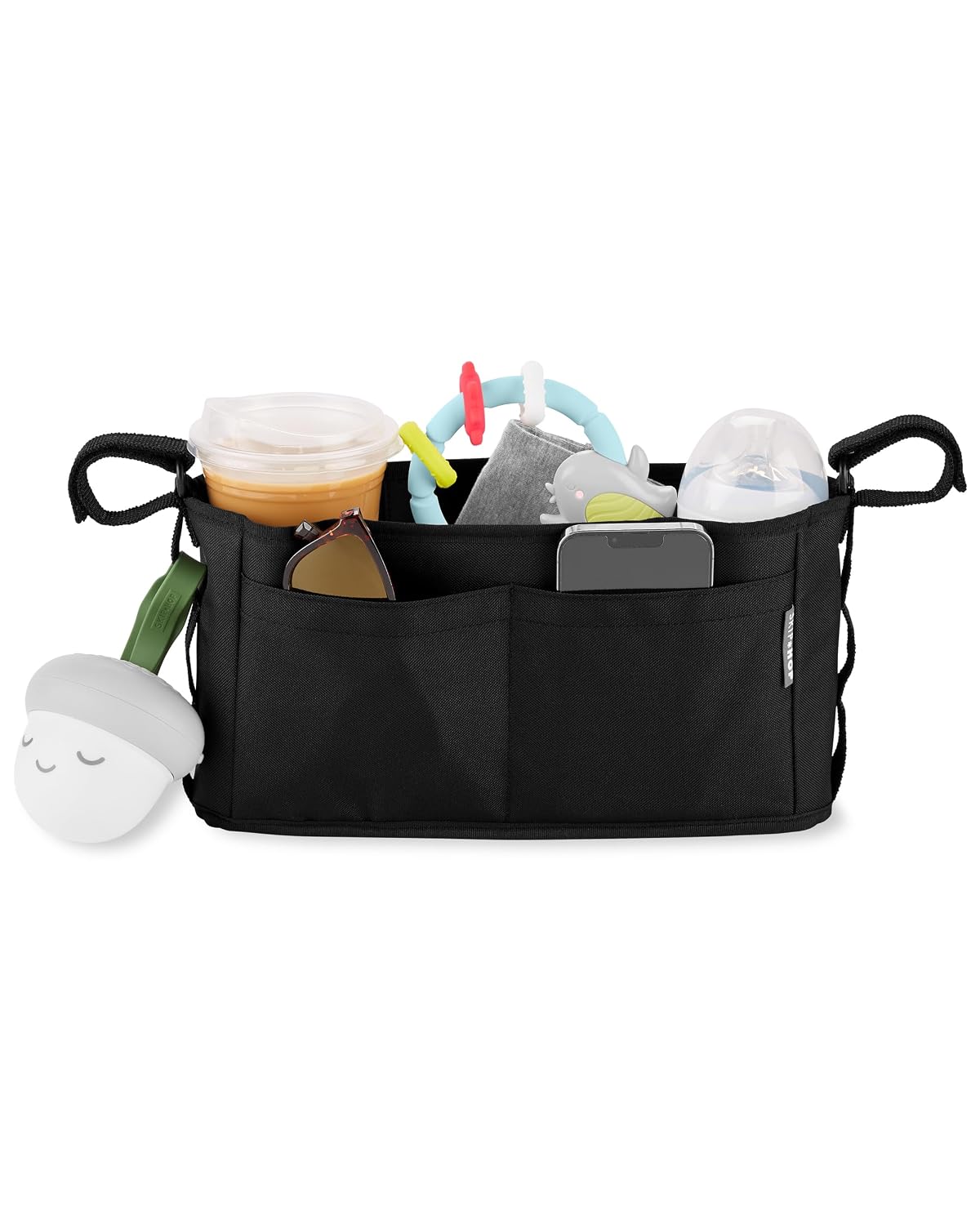 Ultimate Stroller Organizer Universal Fit with Adjustable Straps, Magnetic Flaps and Convertible Design that fits 40 oz. Tumblers, Oat