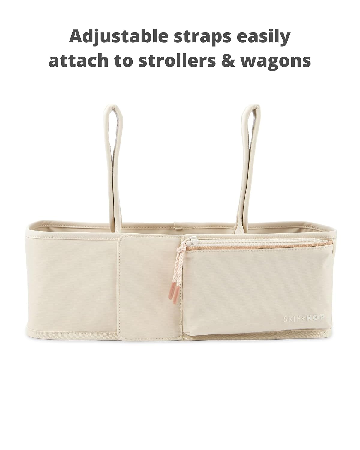 Ultimate Stroller Organizer Universal Fit with Adjustable Straps, Magnetic Flaps and Convertible Design that fits 40 oz. Tumblers, Oat