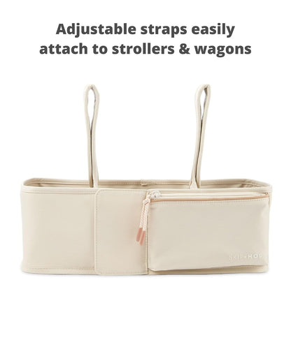 Ultimate Stroller Organizer Universal Fit with Adjustable Straps, Magnetic Flaps and Convertible Design that fits 40 oz. Tumblers, Oat