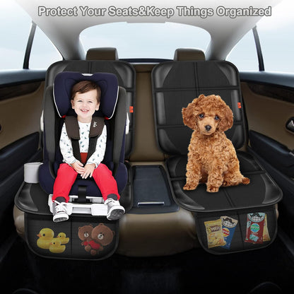 Auto Car Seat Protectors Baby Carseat Waterproof & Durable 600D Fabric for Child Baby Car Seat Mat Vehicle Pet Cover 2 Storage Pockets