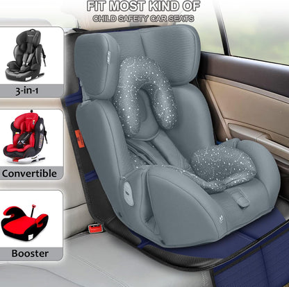 Auto Car Seat Protectors Baby Carseat Waterproof & Durable 600D Fabric for Child Baby Car Seat Mat Vehicle Pet Cover 2 Storage Pockets